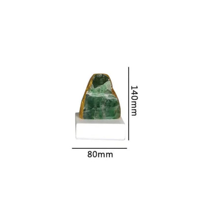 DecorBites™ Green Agate Crystal Stone Figurine on Marble Base for Home Decor