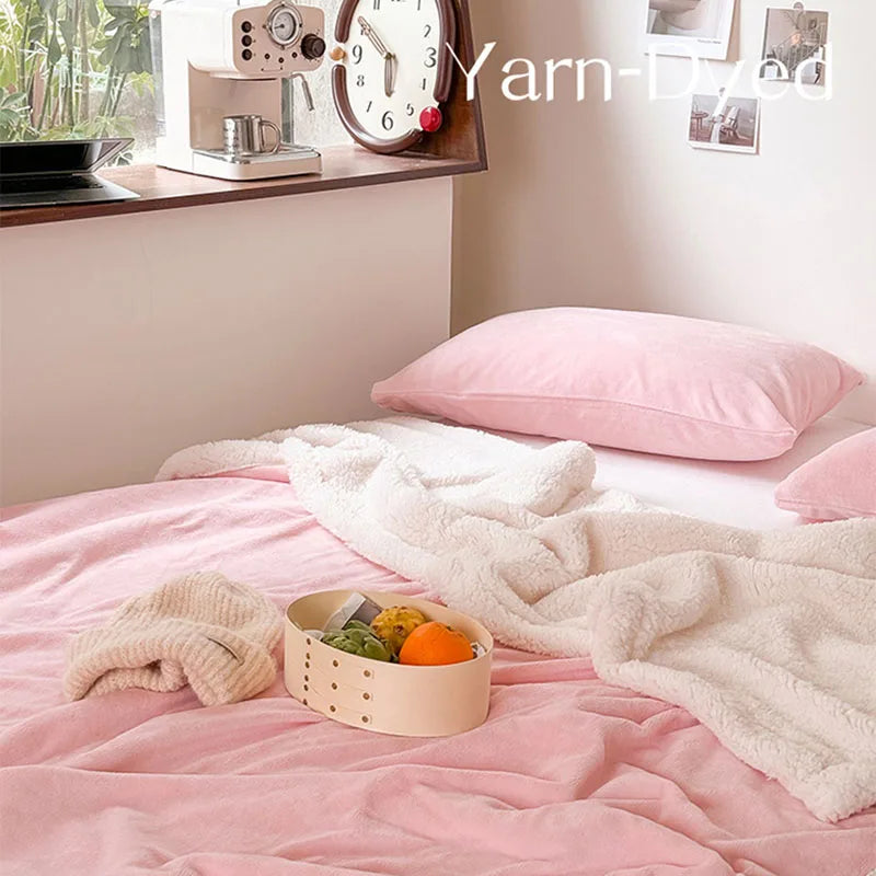 DecorBites™ Lamb Wool Multi-Purpose Blanket: Soft & Warm Sofa Cover, Office Quilt