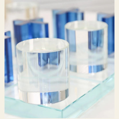 DecorBites™ Crystal Chessboard: Elegant Three-dimensional Glass Tray Chess Set