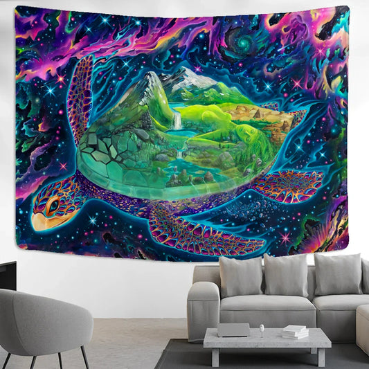 Enchanted Forest Tapestry Wall Art by Decobites - Psychedelic Bohemian Hippie Decor