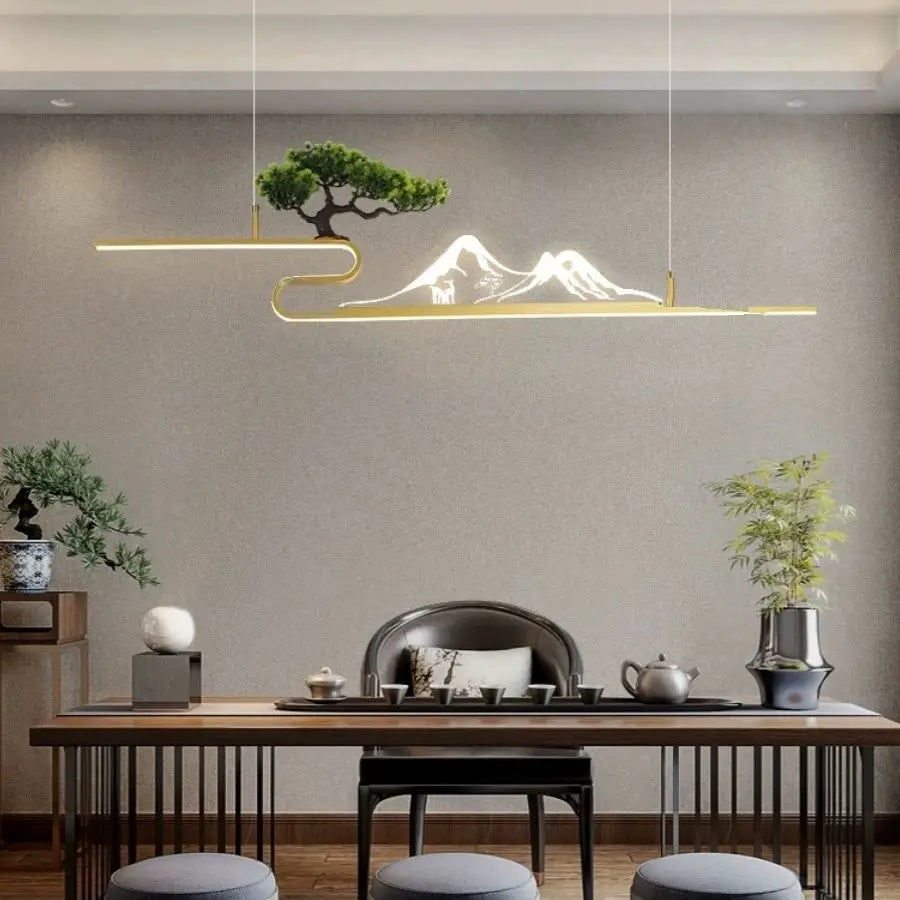 DecorBites™ Acrylic Mountain Peak Pendant Lights for Chinese Living Room Study Zen Restaurant