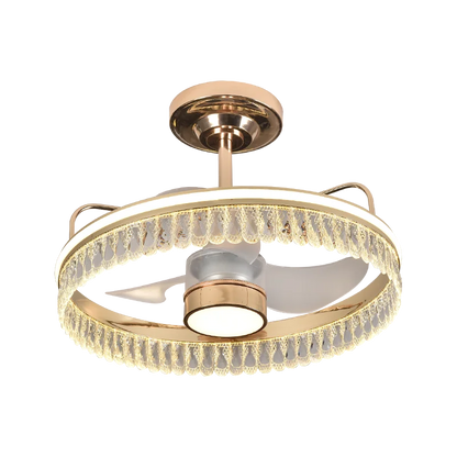 DecorBites™ Black Gold LED Ceiling Fan Chandelier: Luxury Nordic Modern Design