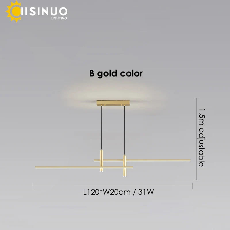 DecorBites™ Adjustable LED Pendant Light in Black/Gold for Office Dining Living Room