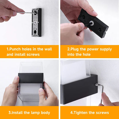 Aplique de pared LED DecorBites™ para decoración del hogar y el jardín, luminaria impermeable para escaleras