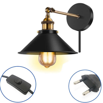 DecorBites™ Industrial Black Wall Lamp Sconce for Living Room Bedroom Restaurant E27