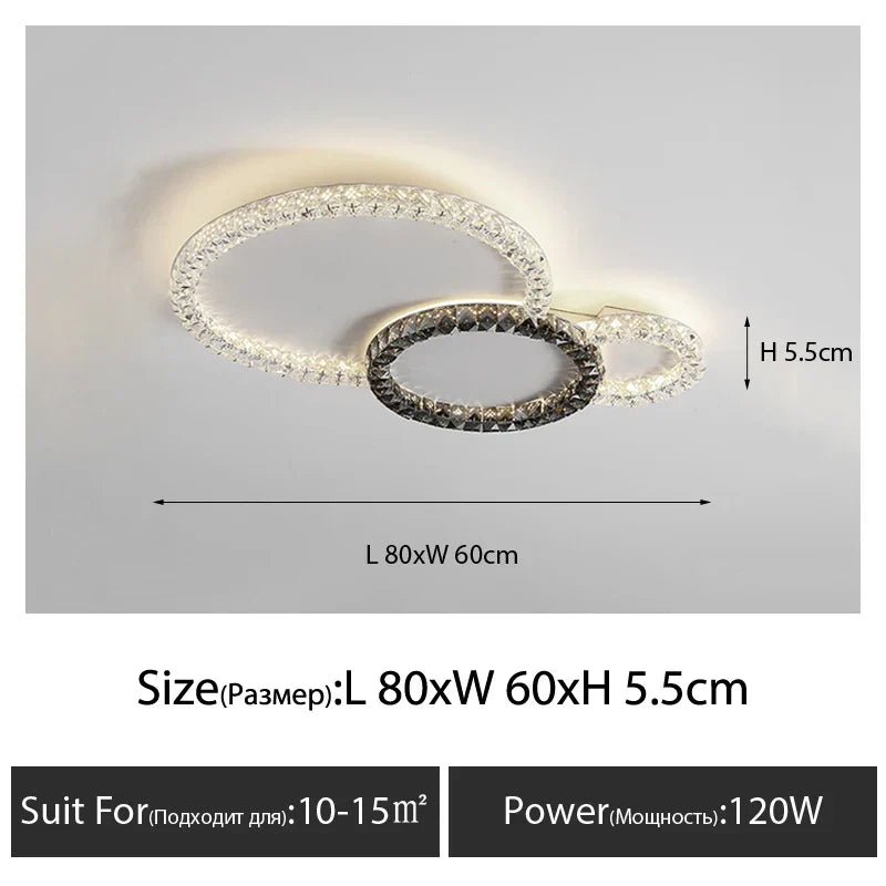 DecorBites™ Crystal Ceiling Lights LED Chandelier for Living Room Bedroom - Modern Light Luxury Indoor Luster