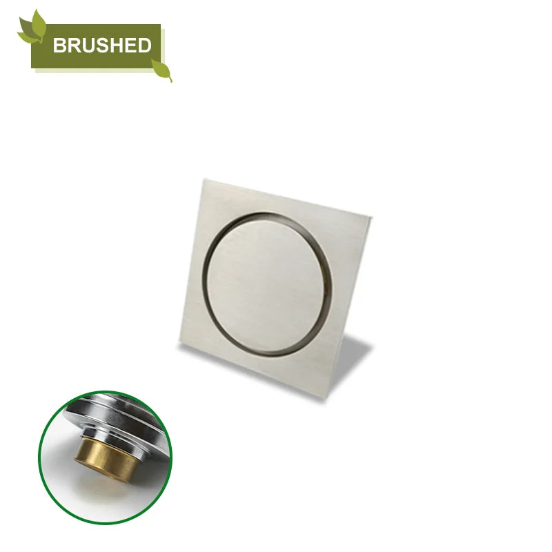 مصرف أرضية دش مربع من النحاس من DecorBites™ للمطبخ والحمام، مقاوم للحشرات والروائح