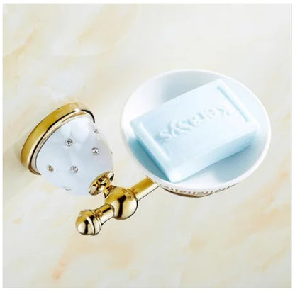 DecorBites™ Bathroom Hardware Set: Toilet Paper, Roll Holder, Brush Holder, Coat Hook