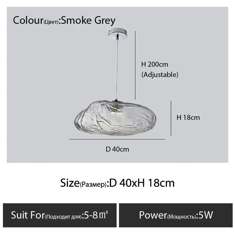 DecorBites™ Glass Cloud Chandelier LED Pendant Lamp for Villa Staircase & Hotel