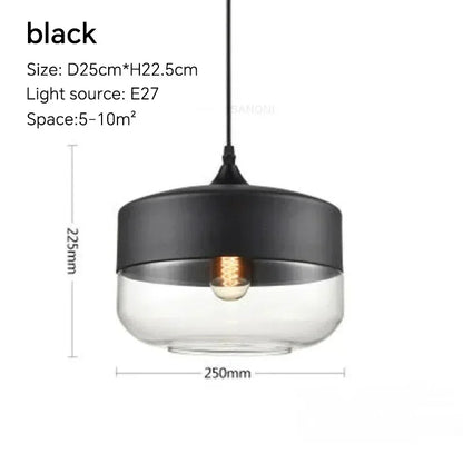 DecorBites™ Glass Wood Chandelier LED Pendant Light Fixture for Living Dining Bedroom