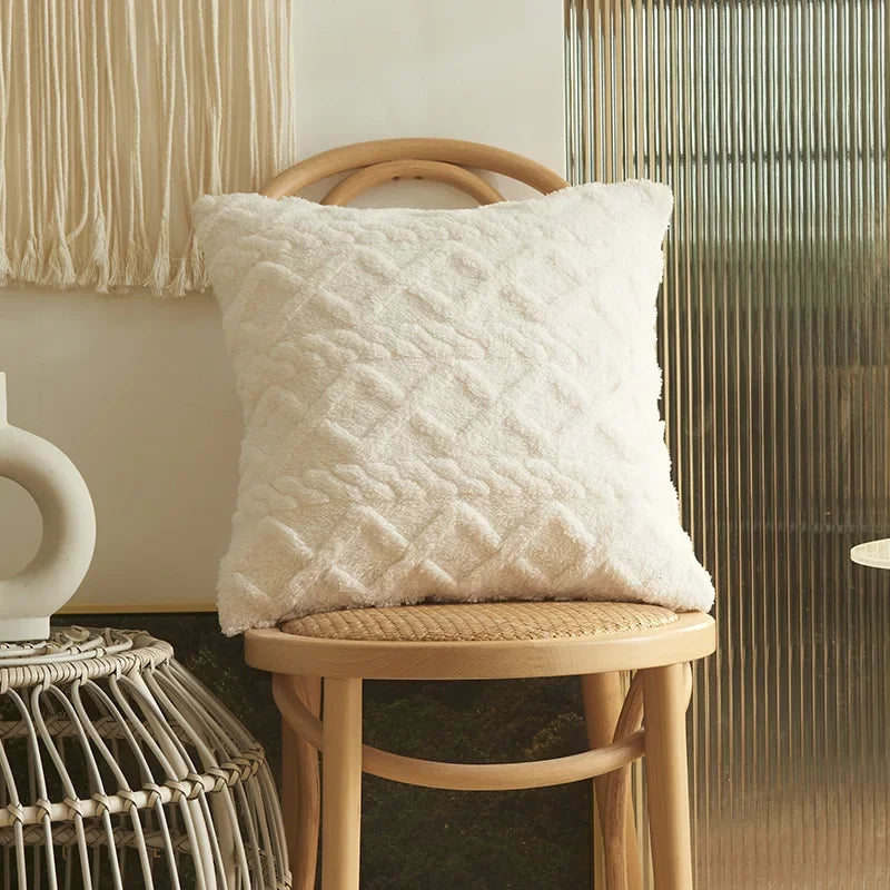 DecorBites™ Lace Tassel Cushion Tufted Sofa Pillowcase for Office Chair Pad