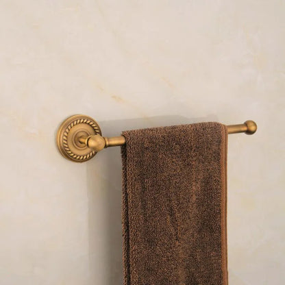 DecorBites™ Brass Wall-Mounted Round Towel Ring: Solid Antique Brass Bathroom Towel Holder