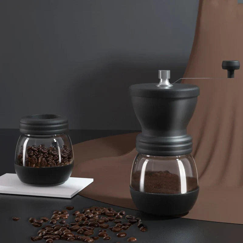 DecorBites™ Hand Rocking Coffee Grinder: Adjustable Particle Size, Manual Bean Mill