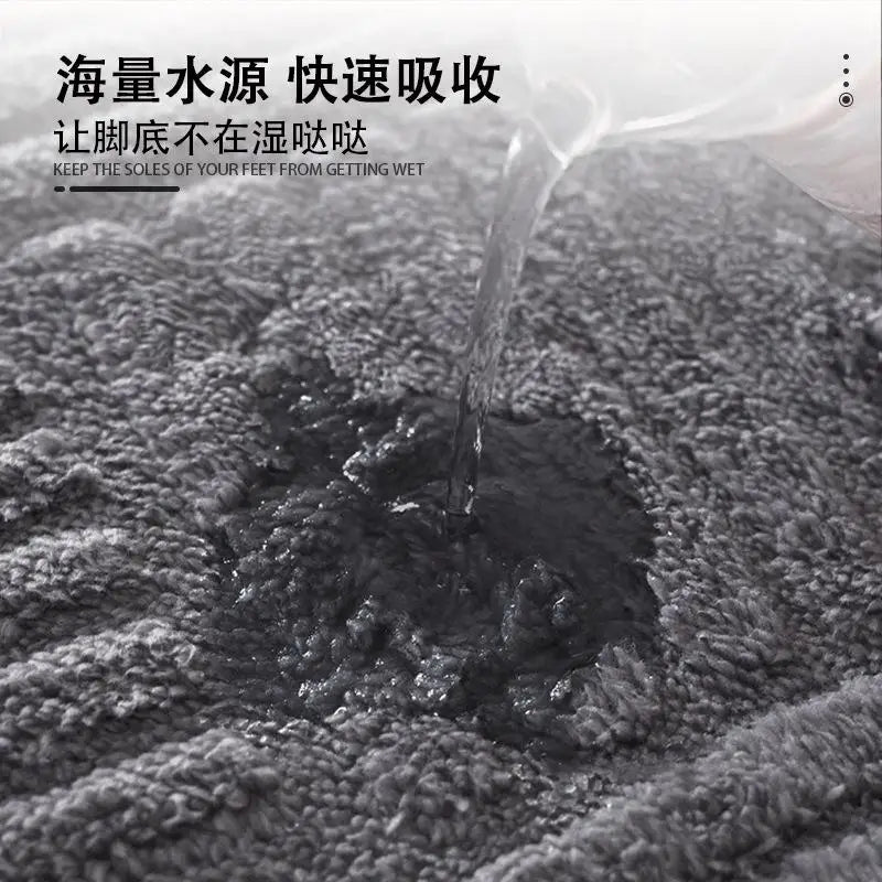 DecorBites™ Cotton Velvet Striped Floor Mat: Soft & Non-Slip Bathroom Carpet