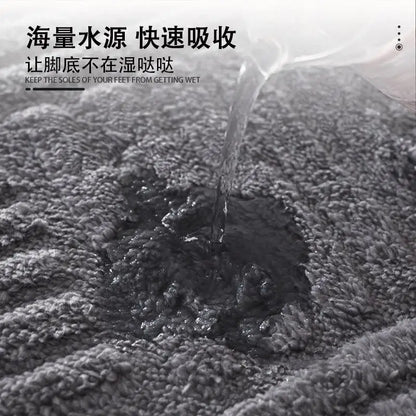 DecorBites™ Cotton Velvet Striped Floor Mat: Soft & Non-Slip Bathroom Carpet