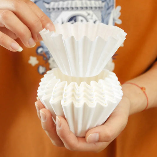 DecorBites™ Coffee Filters: Disposable White Paper Baskets for 1-4 Cups
