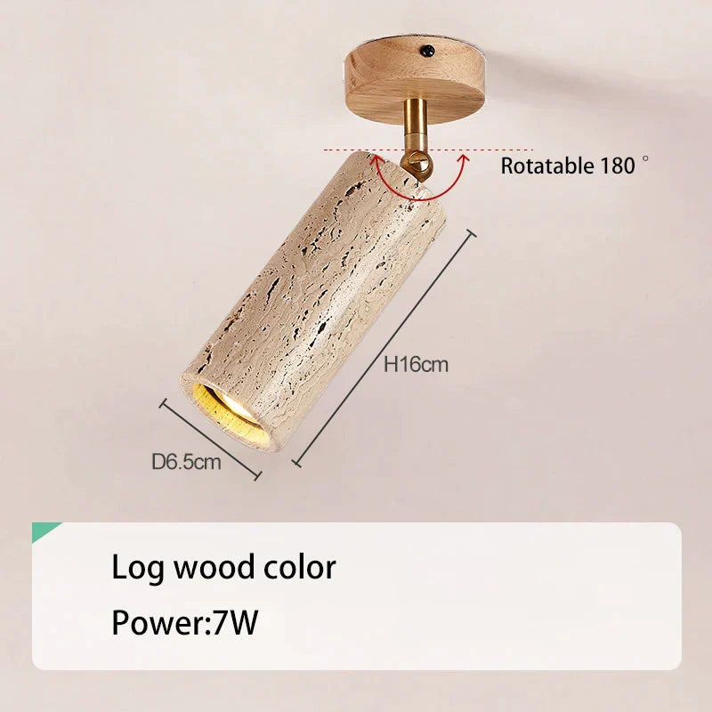 Focos LED DecorBites™ de piedra natural para techo y pared, imitación madera de nogal, bombilla E27