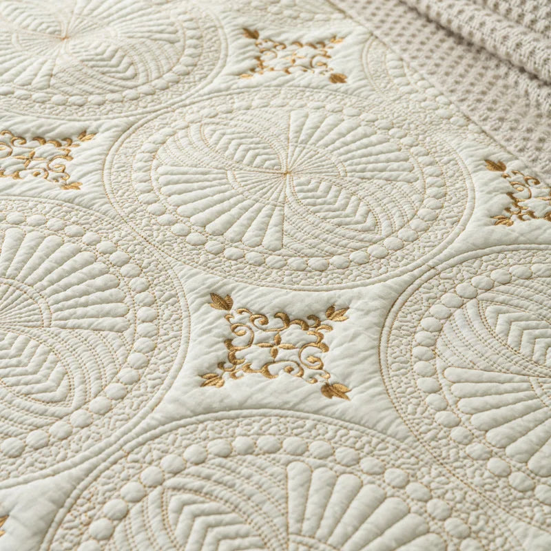 Gold Boho Cotton Quilt