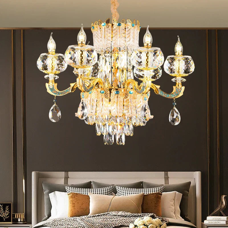 DecorBites™ Crystal Living Room Chandelier: Elegant Lighting for Home, Hotel, Club