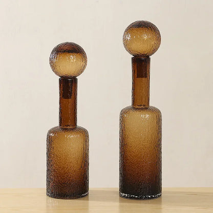 DecorBites™ Clear Glass Vase with Lid, Home Decor, Aromatherapy Bottle & Candle Holder