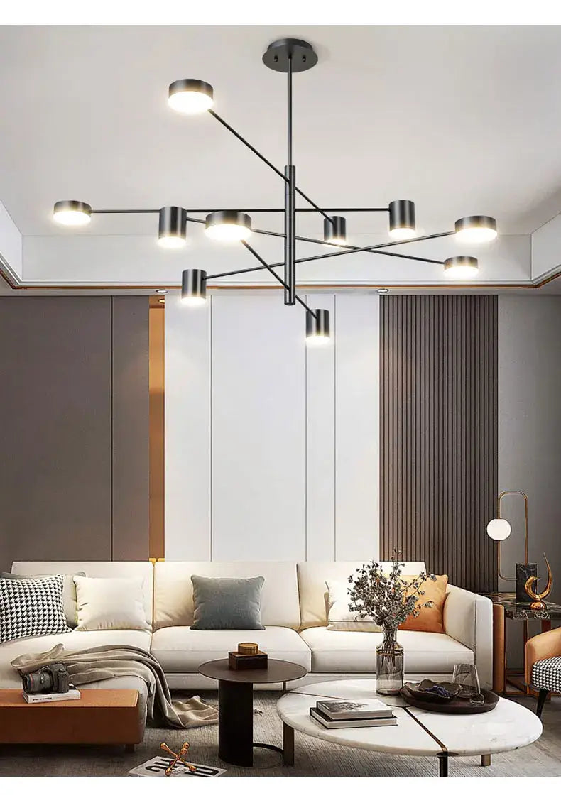 DecorBites™ Modern Black Chandelier: Nordic Style Home Lighting