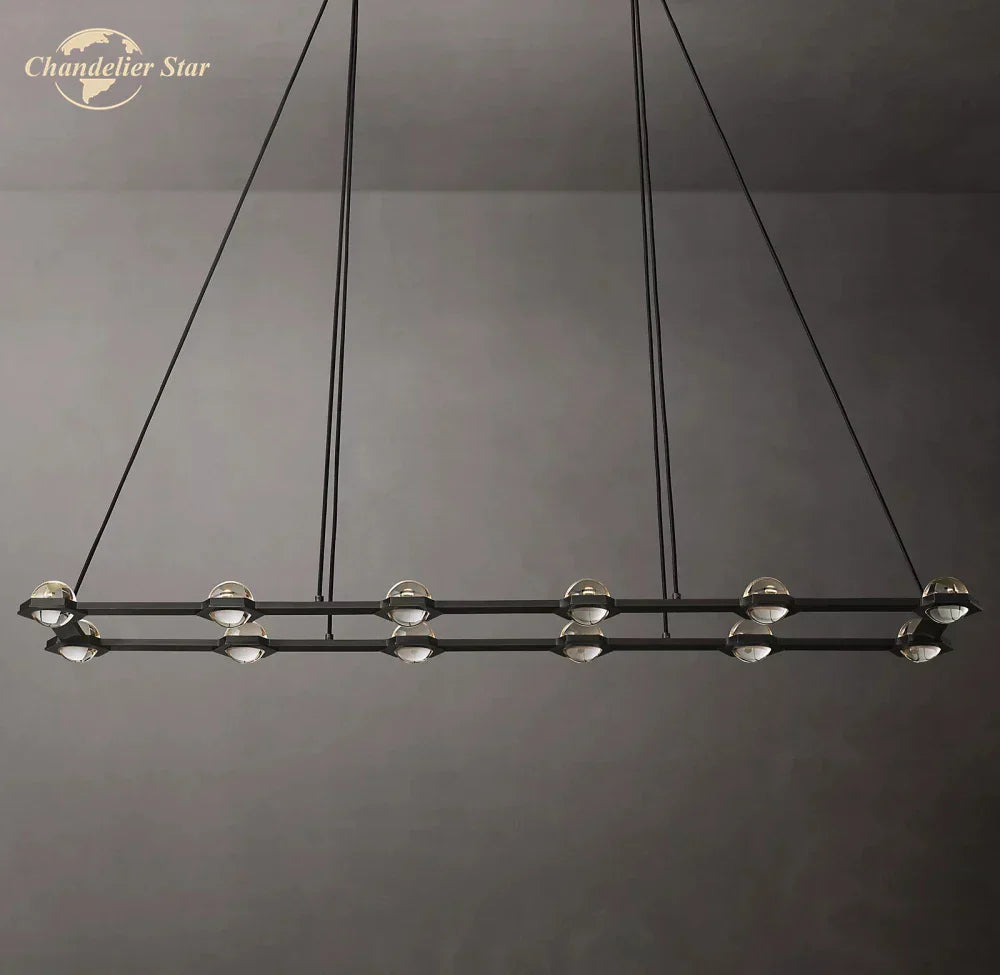 DecorBites™ Éclatant Crystal Chandelier - Luxe Rectangular Pendant Light for Home Décor
