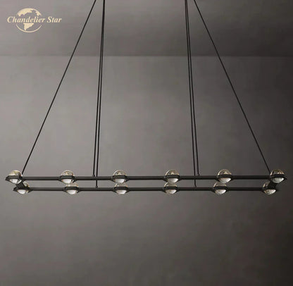 DecorBites™ Éclatant Crystal Chandelier - Luxe Rectangular Pendant Light for Home Décor