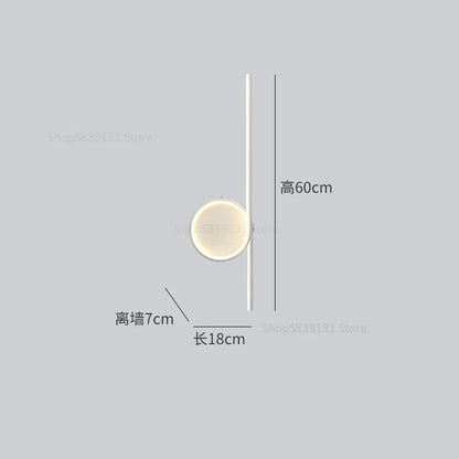DecorBites™ Circle Straight Bar Wall Lamp | Modern Nordic LED Bedroom Living Room Decor