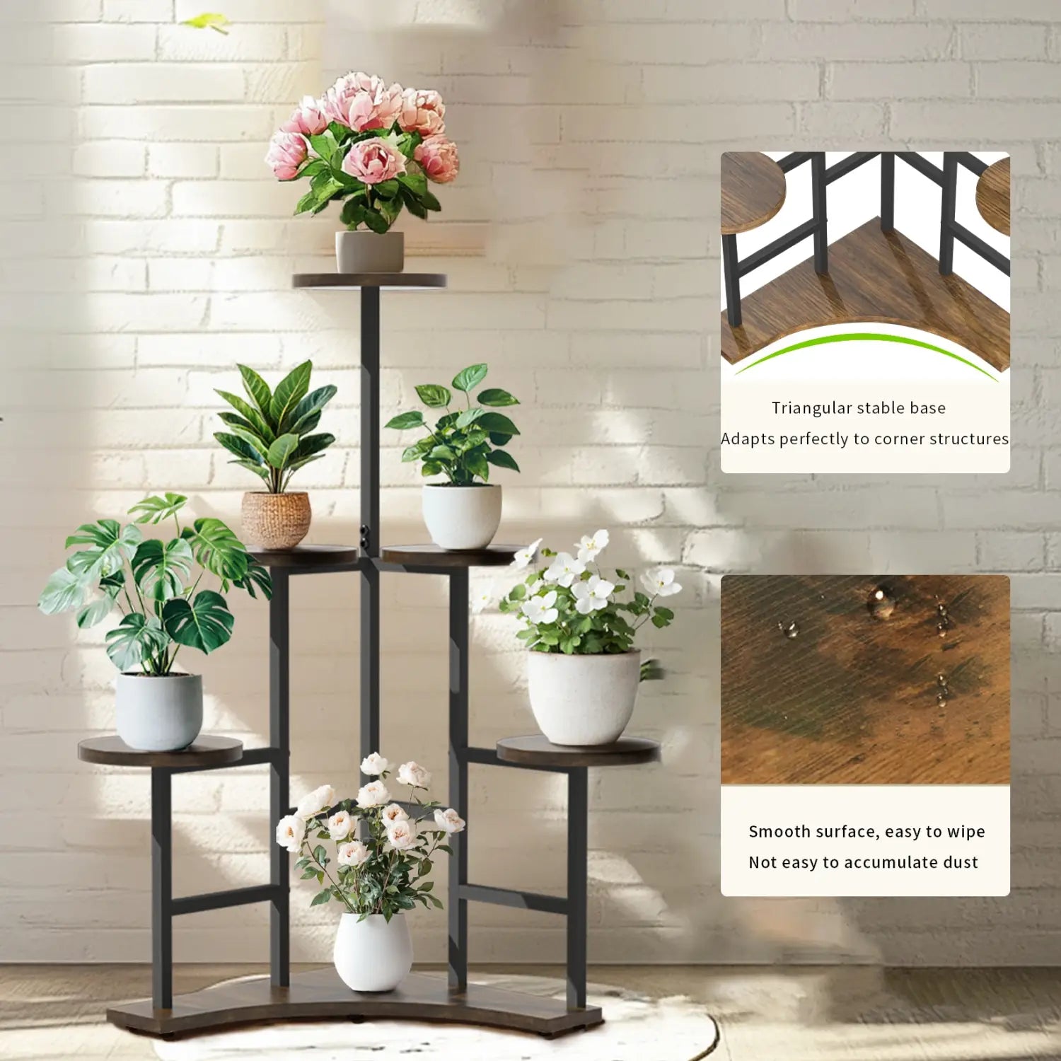 Soporte de plantas de esquina de 6 niveles Decorbites™ - Estante de exhibición ahorrador de espacio