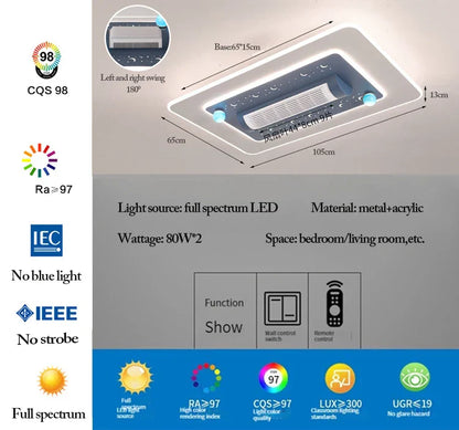 DecorBites™ LED Bladeless Ceiling Fan with Remote Control for Modern Living Room