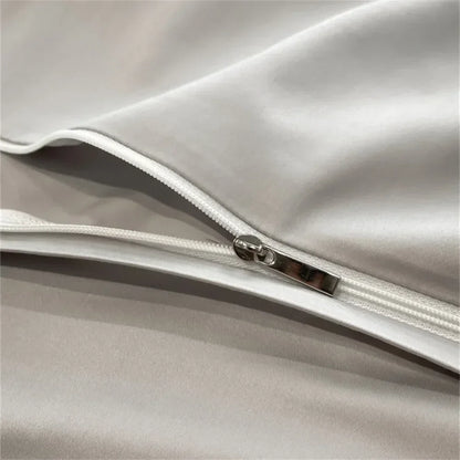 Decobites Nordic Silver Grey Embroidery 1000TC Egyptian Cotton Bedding Set - Queen King Size