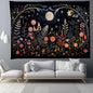 Decobites Moon Phase Nordic Flower Wall Hanging Tapestry