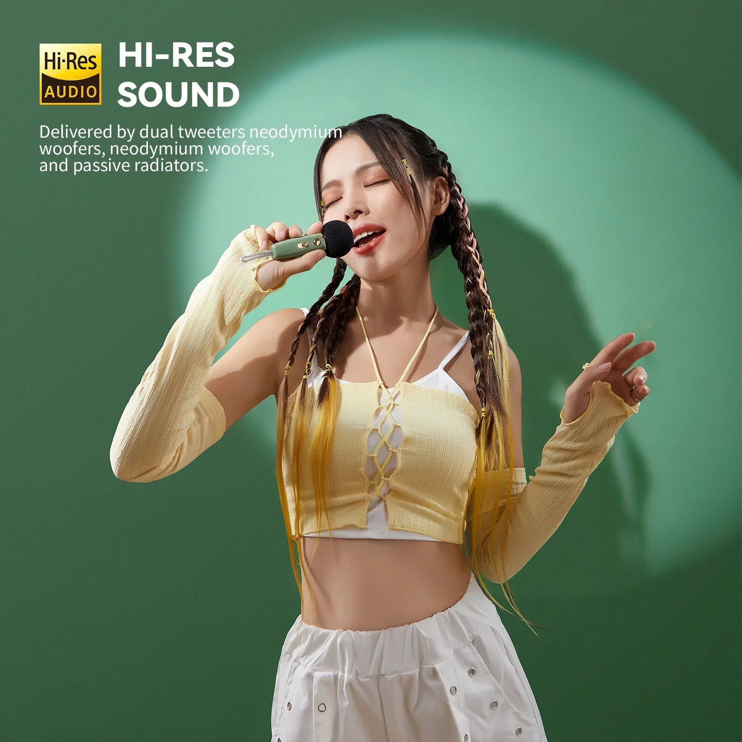 DecorBites™ Ditoo-Mic Bluetooth Speaker with Karaoke Microphone, Pixel Art Display, Sound Modes