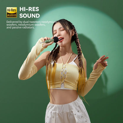 DecorBites™ Ditoo-Mic Bluetooth Speaker with Karaoke Microphone, Pixel Art Display, Sound Modes