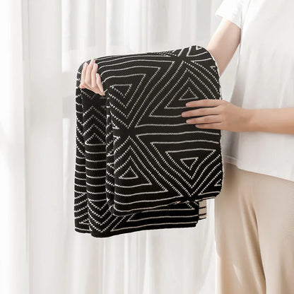 DecorBites™ Knitted Triangular Pattern Thin Blanket for Cozy Versatile Living Room Cover