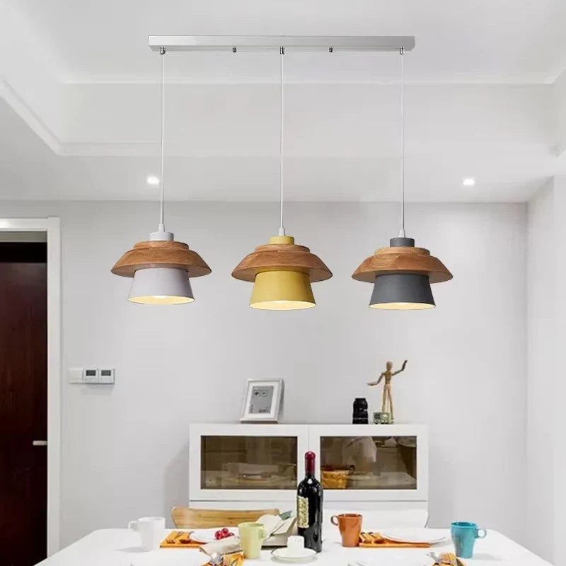 Nordic Macaron Wood Pendant Light