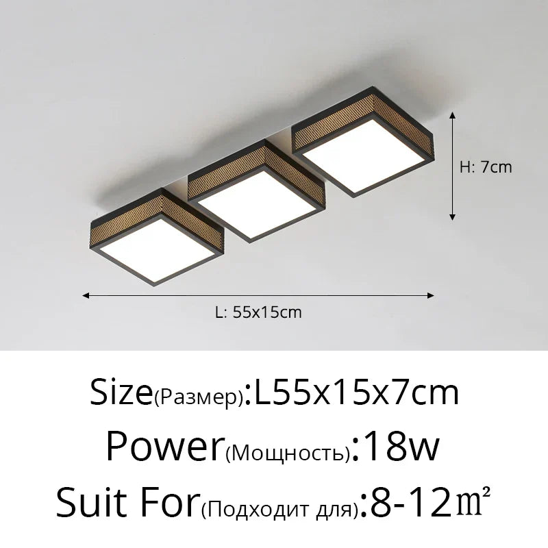 ديكوربايتس™ مصابيح سقف LED باللونين الأسود والأبيض، وحدات إضاءة حديثة وبسيطة لغرفة النوم والدراسة