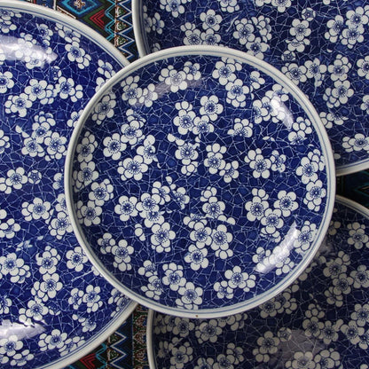 DecorBites™ Blue and White Porcelain Serving Plate - Elegant Chinese Tableware for Spaghetti, Roast Turkey, and More