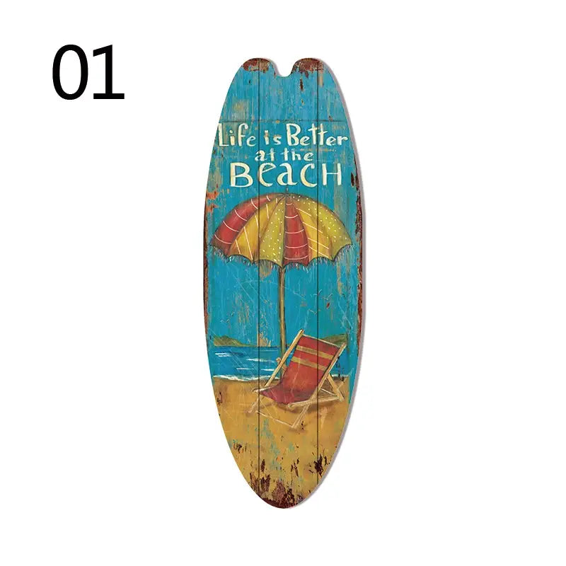Decorbites™ Vintage Surfbrett-Türschild für Strandhaus
