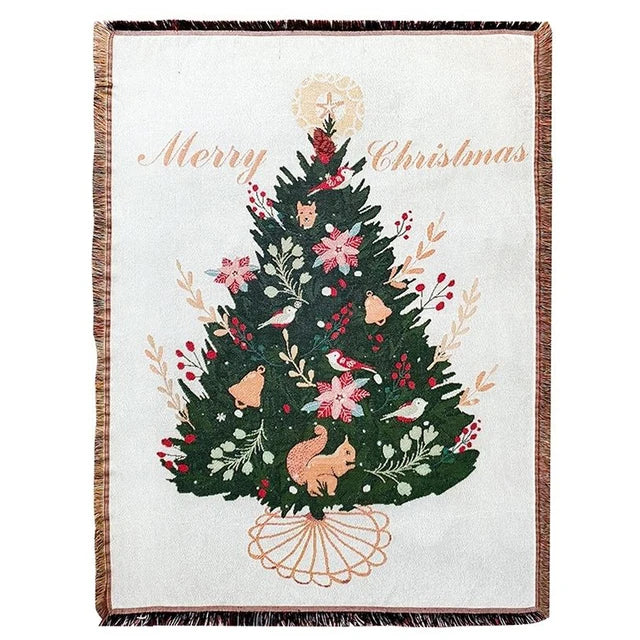 DecorBites™ Christmas Tree Knitted Throw Blanket