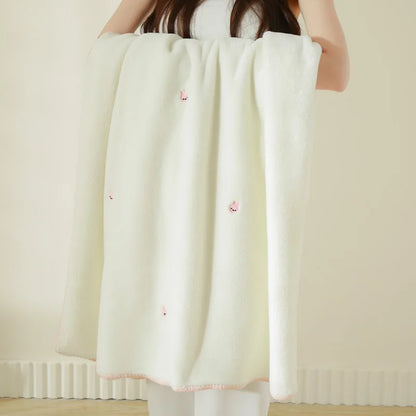 DecorBites™ Baby Velvet Embroidered Blanket: Double-Sided Warm Travel Bedroom Sofa Cover