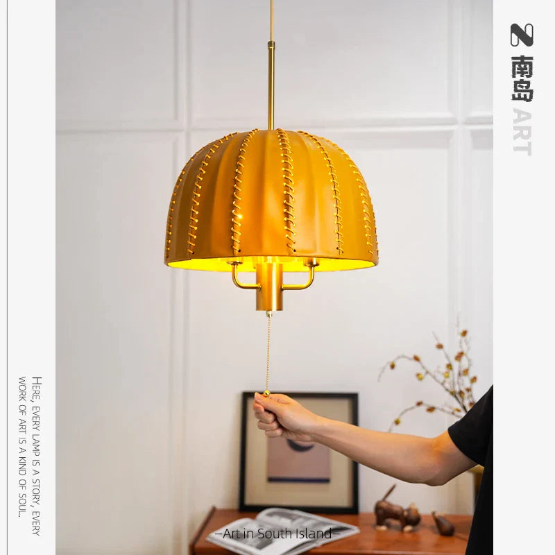 DecorBites™ Leather Chandelier: European Bedroom Single Head Design