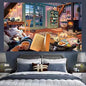 Decobites Cozy Retro Cottage Wall Tapestry for Bedroom Decor Room Dorm Hanging Cloth