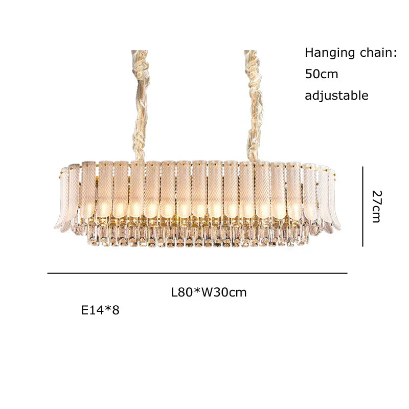 DecorBites™ Golden Crystal Chandelier: Postmodern Luxury Round Chandelier for Living Room