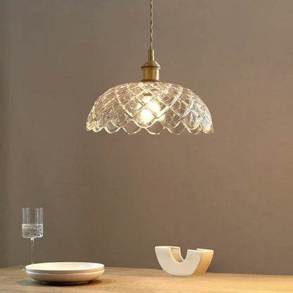 Retro Floral Glass Pendant Light