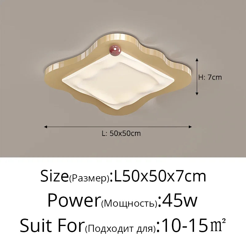 Lámpara de techo LED estilo crema DecorBites™ para la decoración de dormitorios y salas de estar