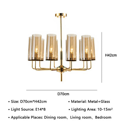 DecorBites™ American Lustre Glass Chandelier LED Pendant Light Fixture