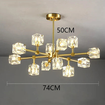 DecorBites™ Crystal Chandelier Pendant Light for Living Room Bedroom Ceiling, Luxury Indoor Lighting