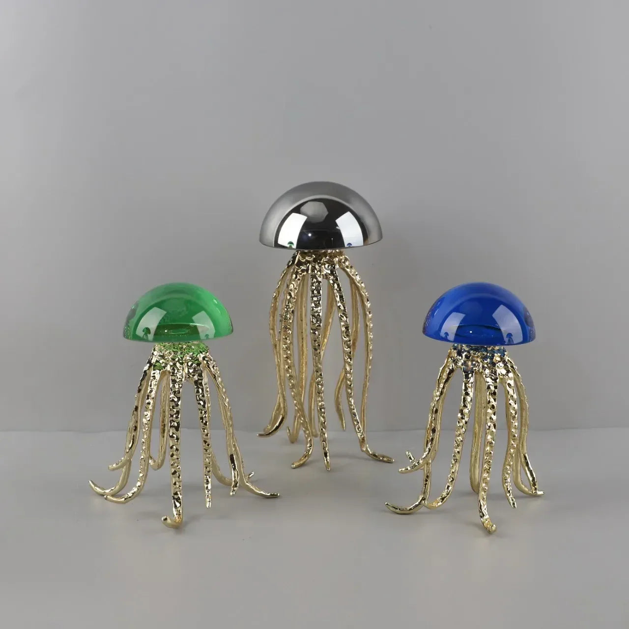 DecorBites™ Crystal Jellyfish Sculpture - Marine Organism Figurine for Home Decor