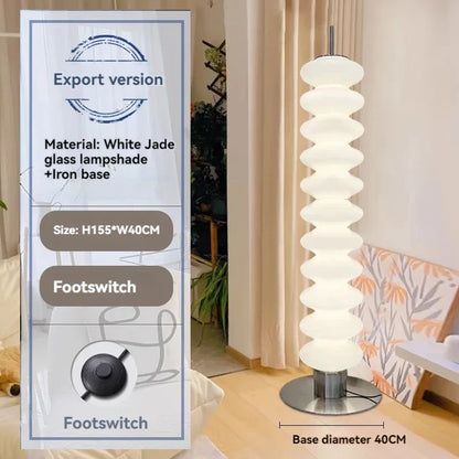 DecorBites™ Gourd Glass Floor Lamp: Nordic Design LED Night Light for Bedroom and Living Room